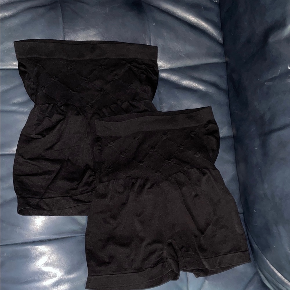 Black maternity shapewear shorts large lot of 2